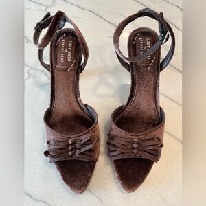 Gianni Bini Chocolate Velvet Sandals